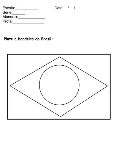 Bandeira do Brasil para pintar - PaulaNogueira